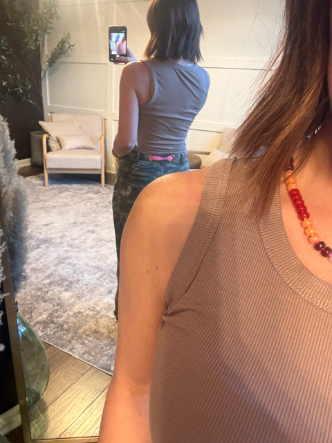 ribbed essential tank-taupe