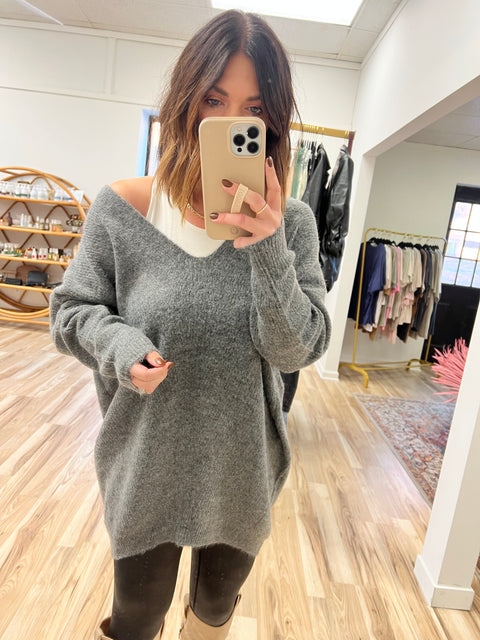 Chic + Sophisticated Sweater - Charcoal