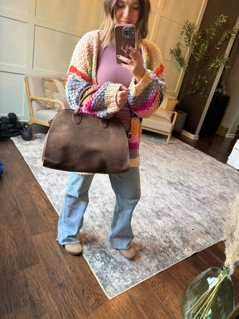 Suede Bowling Bag