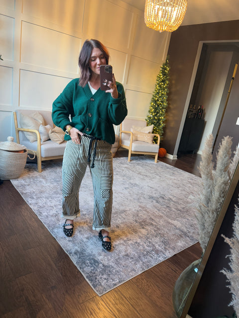 Here Always Cardi-Dk Green