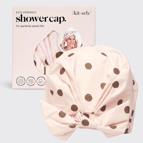 Luxury Shower Cap- Blush Dot