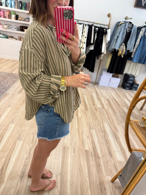 Ruffle Placket Blouse