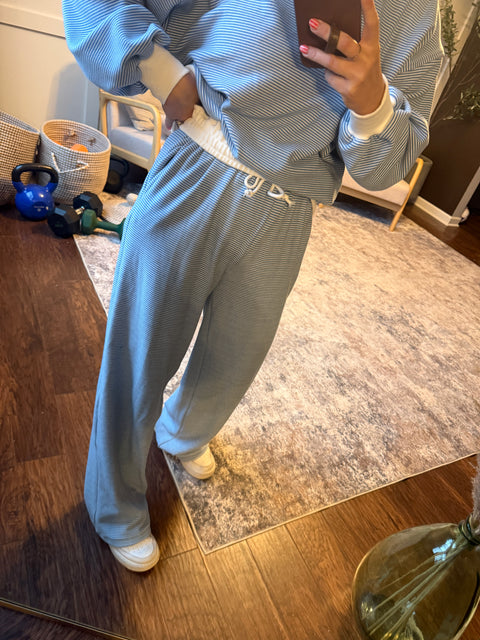 Mock Neck Striped Set