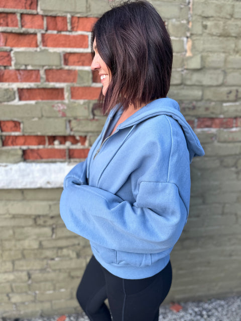 Running Errands hoodie-blue