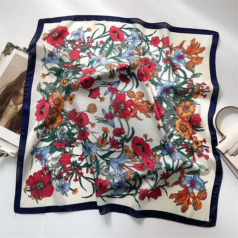 Floral Silk Bandana Scarves
