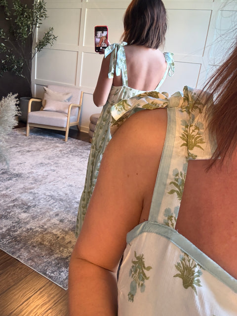 Stripe floral contrast dress