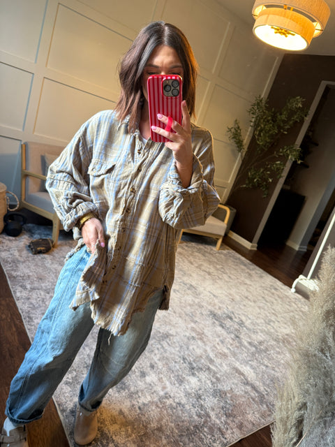 Without Thinking Plaid-Grey