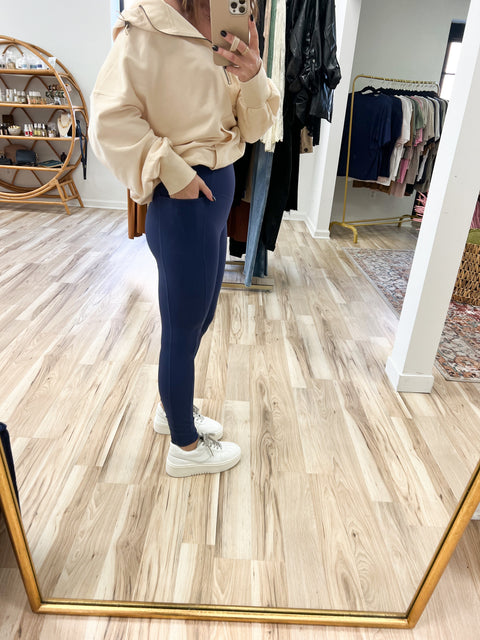 Navy Sculpting Leggings