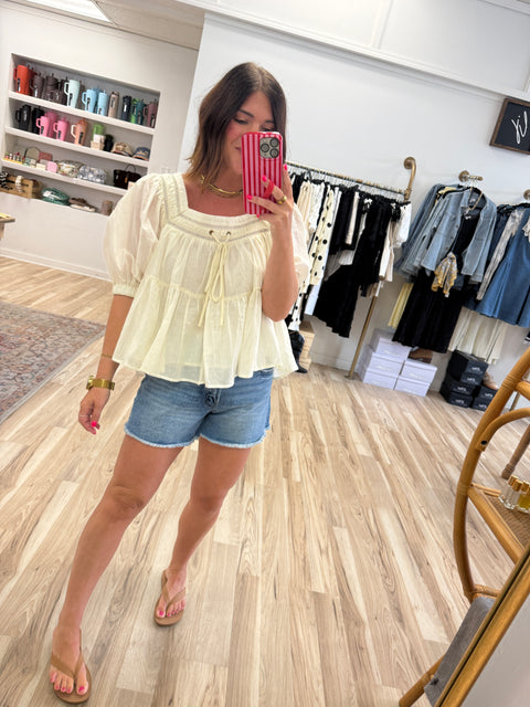 Voile Square Neck Top