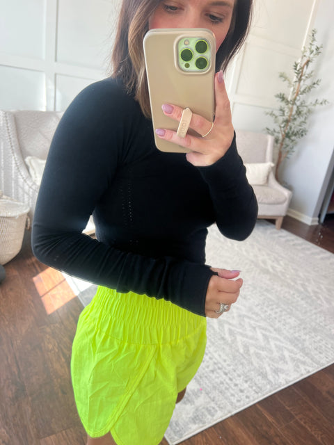 Perforated Long Sleeve - Black