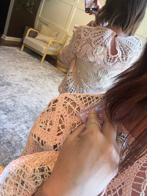 Blush Crochet Sweater