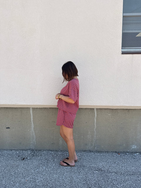 striped shorts set