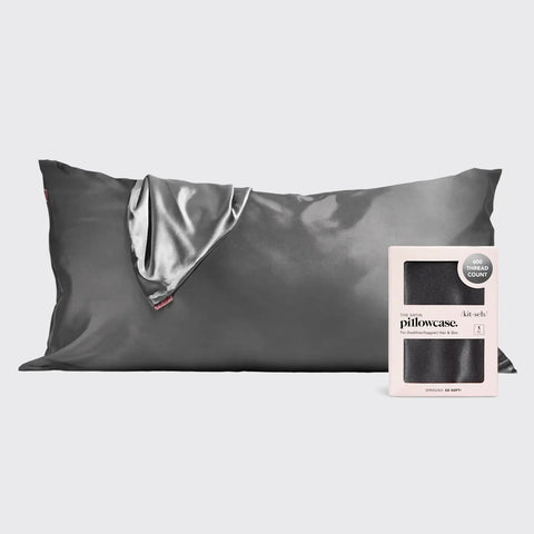 KING Satin Pillowcase-Charcoal