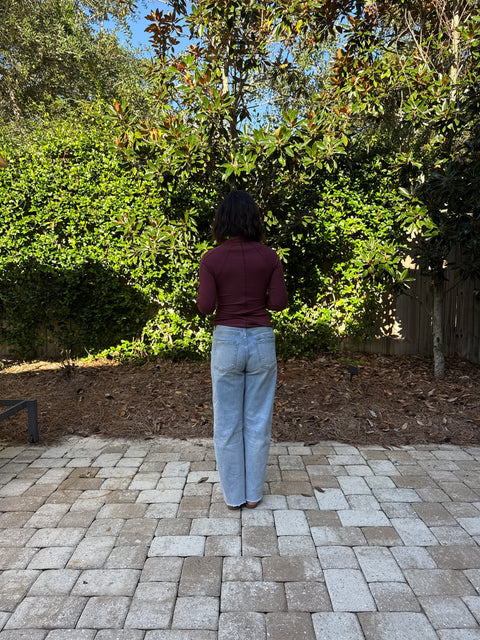 ribbed henley-rosewood