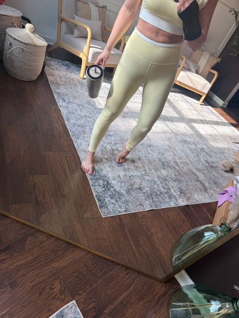 Contrast Binding Leggings-Lemon