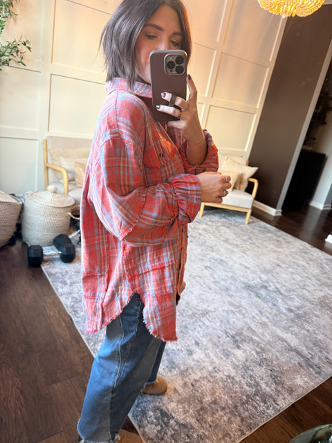 Without Thinking Plaid-Orange