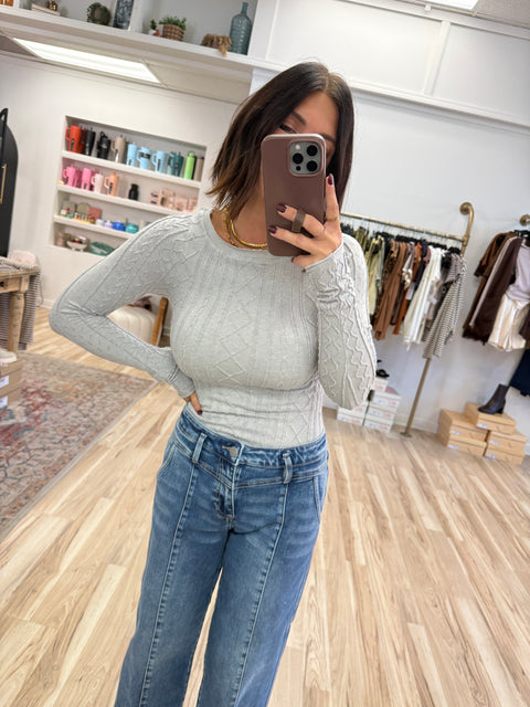 Jacquard Long Sleeve-grey