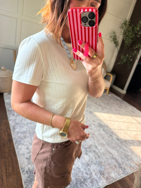 pointelle tee