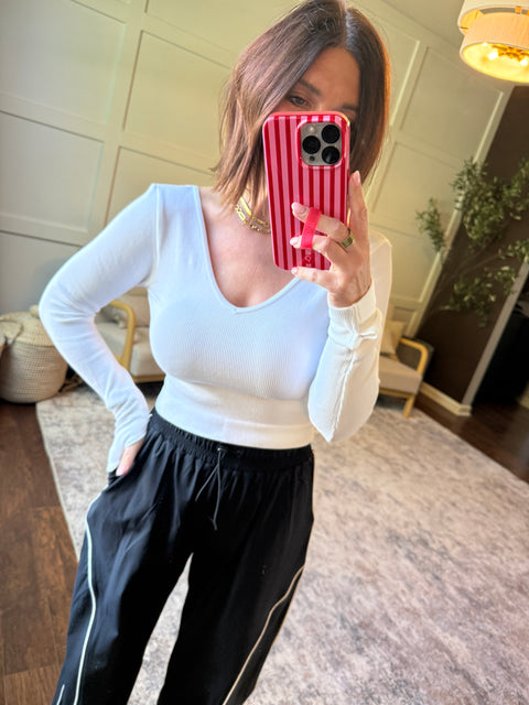 Double V Top- White