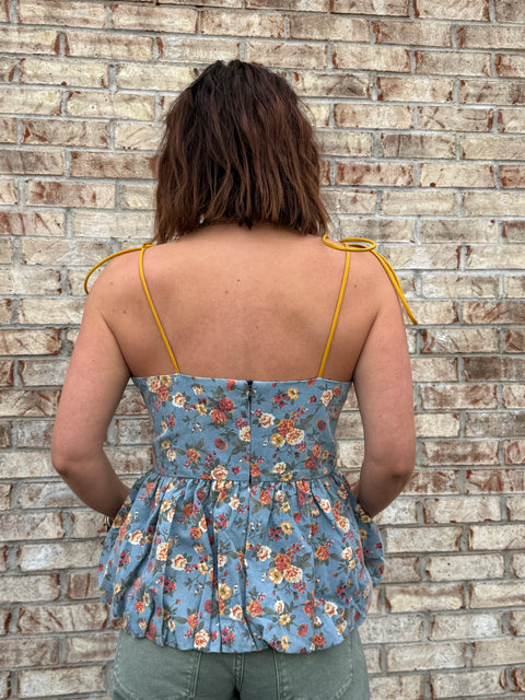 Floral Bubble Hem Tank