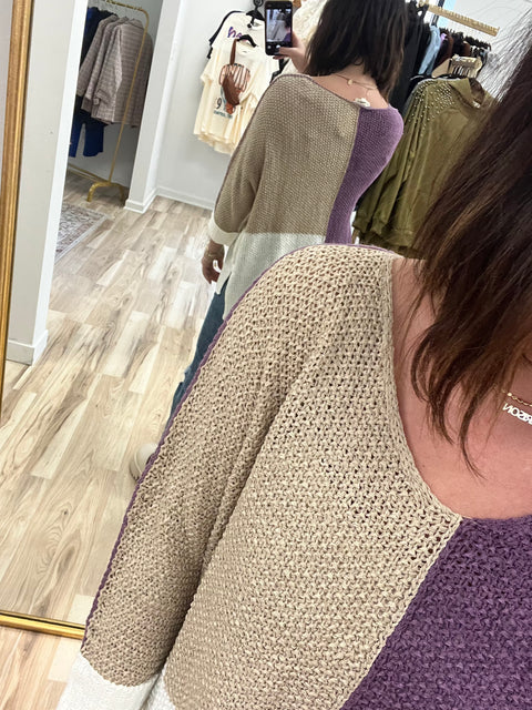 Block It Out Sweater - Purple