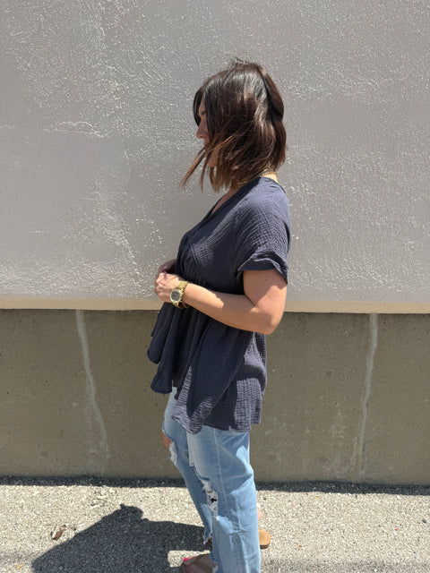 All About Now Top-Charcoal