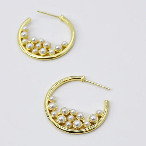 Halo Pearls Hoops