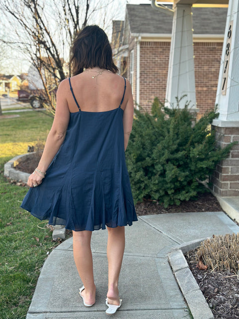 Flirt Alert Dress - Navy