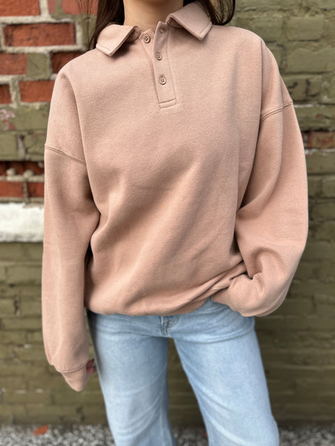 Crisp Morning Pullover-Taupe