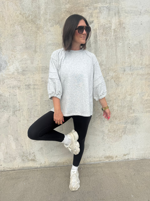 Easy Enough Top-Grey