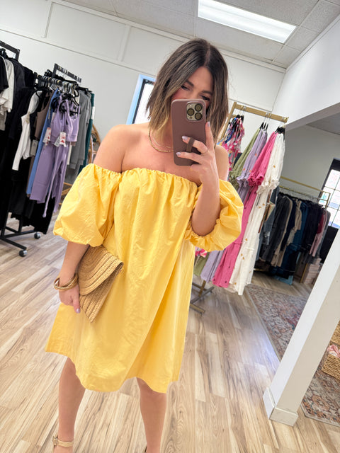 Stay Charming Dress-Lemon