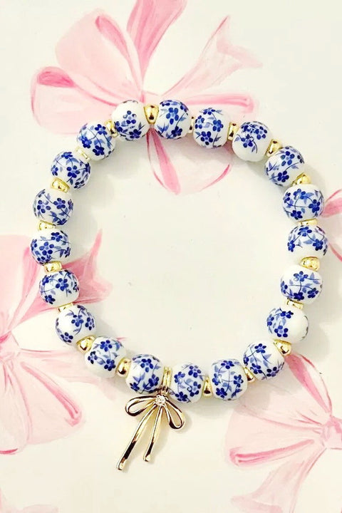 bow charm porcelain bracelet