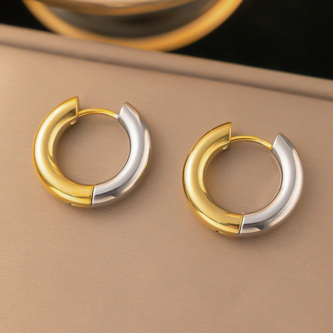 Two Toned Stainless Steel Hoops