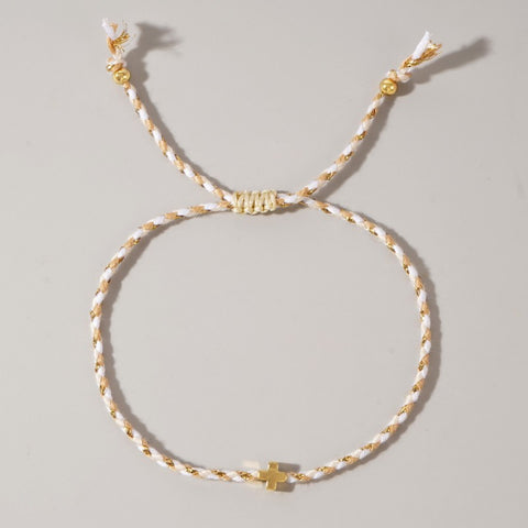 corded cross bracelet -
