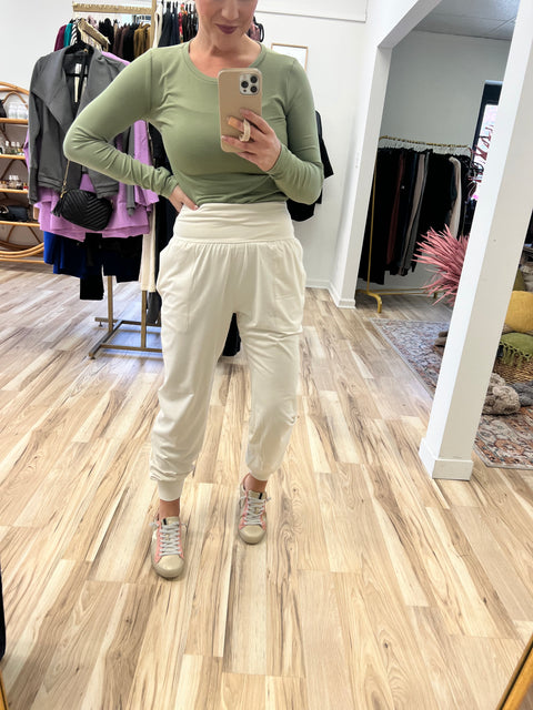 Butter Soft Jogger - White Pearl