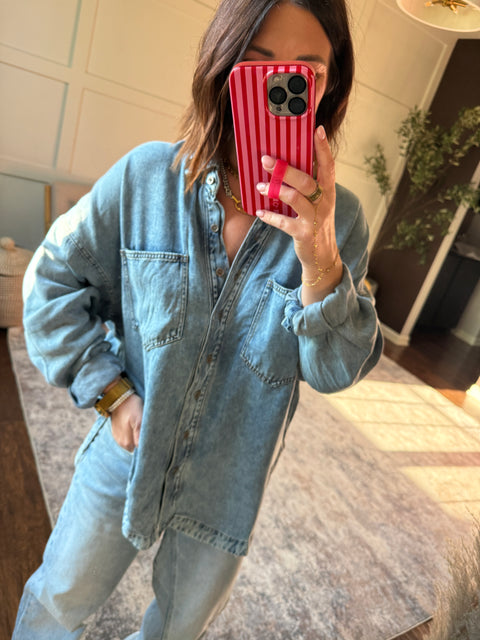 Washed Chambray Button Down