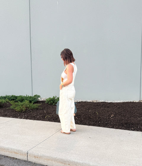 Ecru Barrel Overalls
