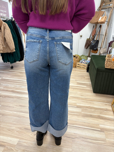 Rosy Cuffed Denim