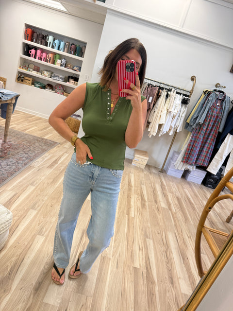 ribbed henley tank-sage