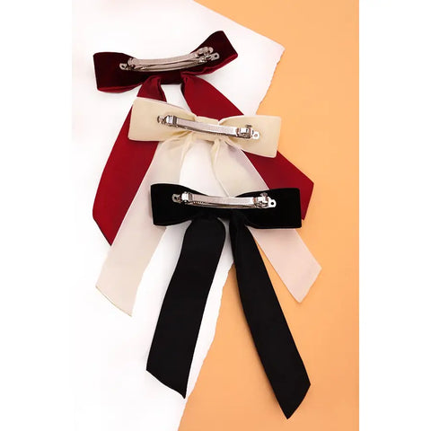 Velvet Bow Hair Clip
