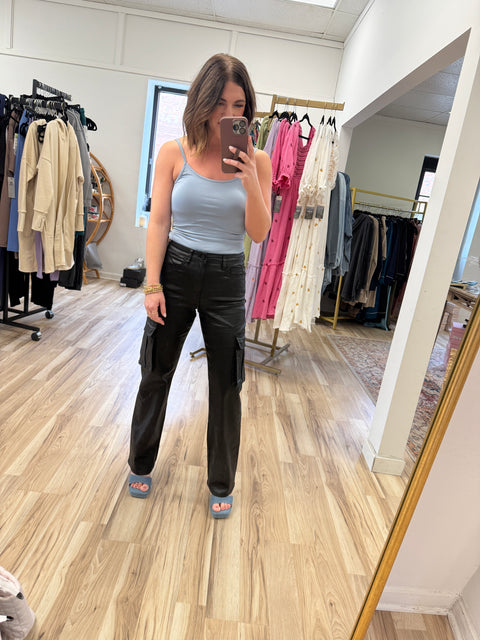 Under It All Tank-Dusty Blue