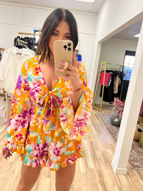 Summer Soiree Romper - Orange