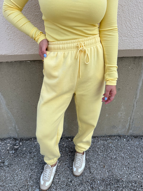 college boyfriend joggers-yellow