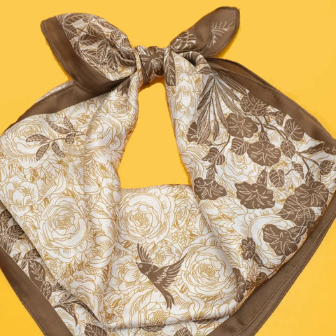 Floral Silk Bandana Scarves