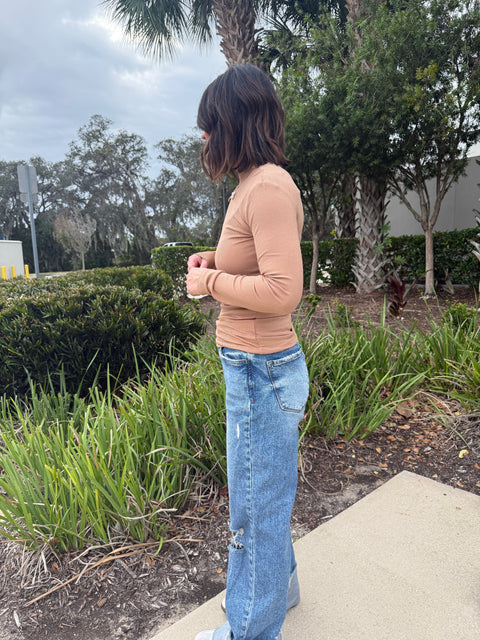 Ribbed Essential Top-Mocha