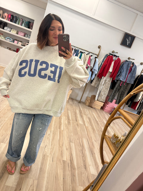 JESUS/GOD IS GOOD Reversible Mock Neck