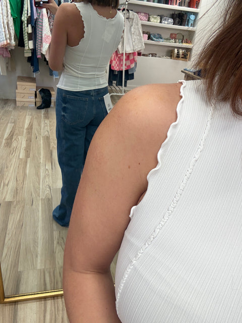 the Frilly Tank-White