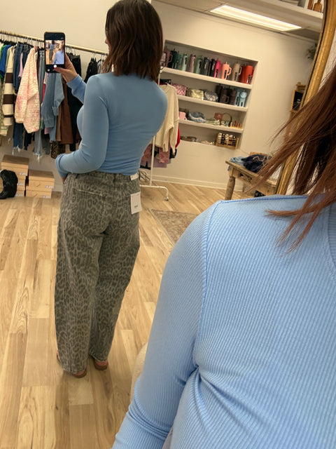 Grey Leopard Denim