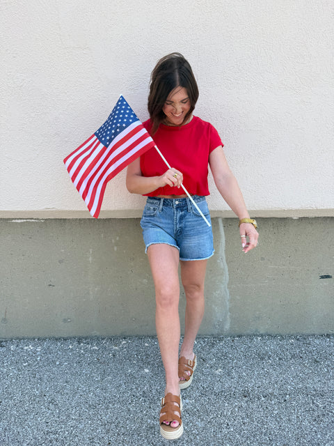 Rebecca Denim Shorts-Dark Wash