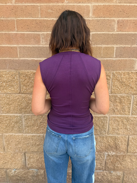 ribbed henley tank-purple iris